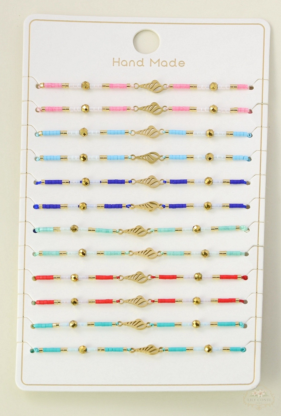 Wholesaler LILY CONTI - Set of 12 adjustable sliding children's bracelets – stainless steel shell design