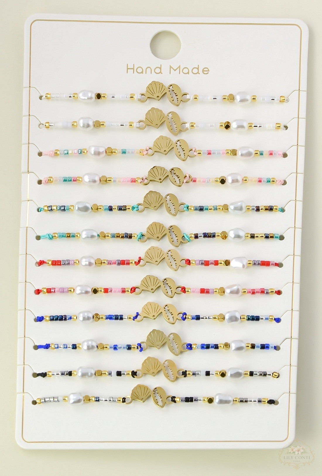 Wholesaler LILY CONTI - Set of 12 adjustable sliding children's bracelets – stainless steel shell design