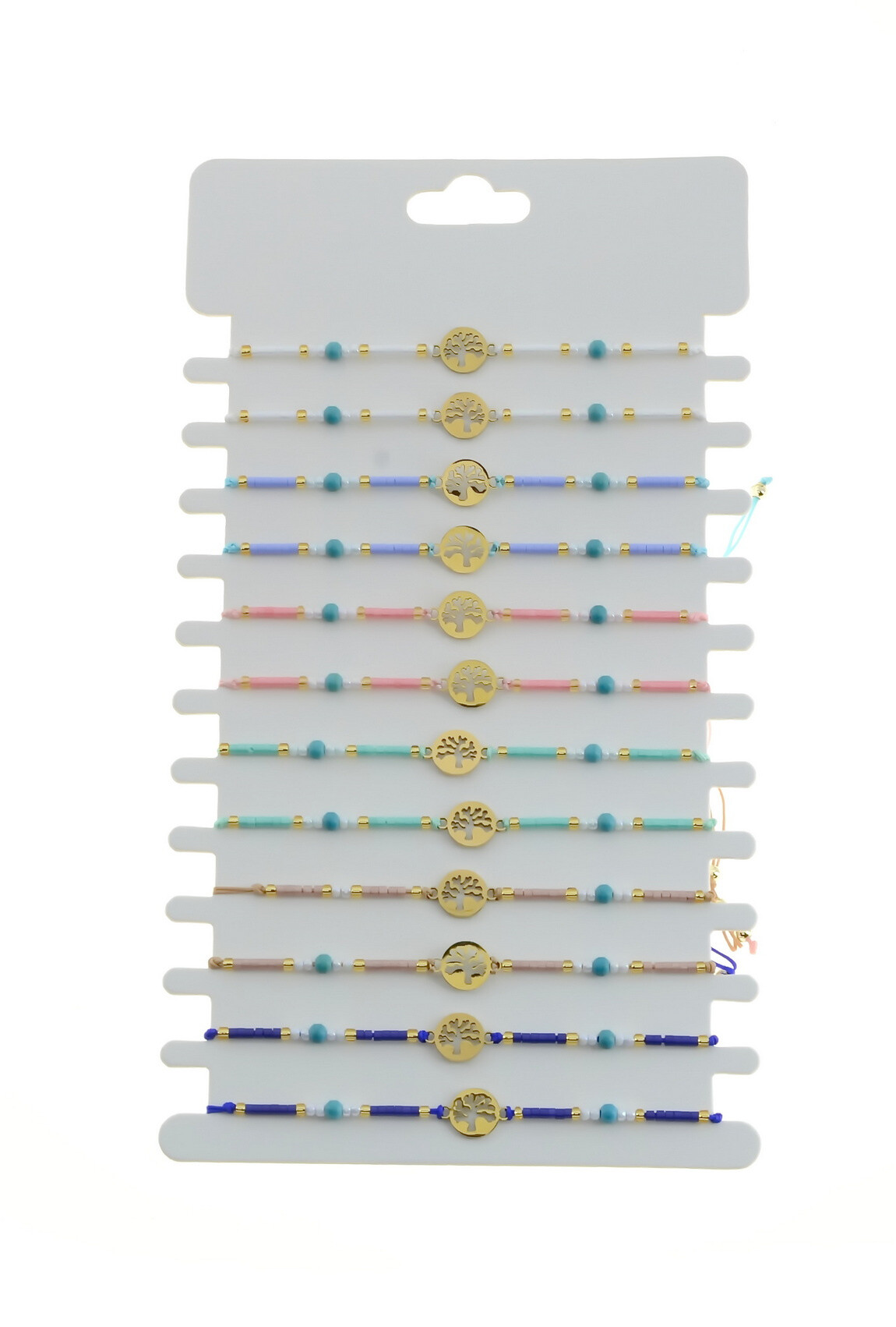 Großhändler LILY CONTI - Verstellbare Armbänder mit schiebetlosen rostfreien Stahlköpfen von 12 Armbändern