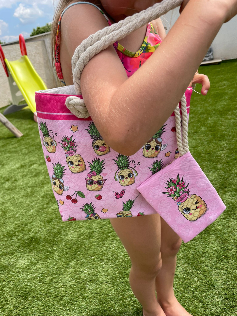 Grossista LINA - Mini borse da spiaggia/piscina per bambini con sacchetto