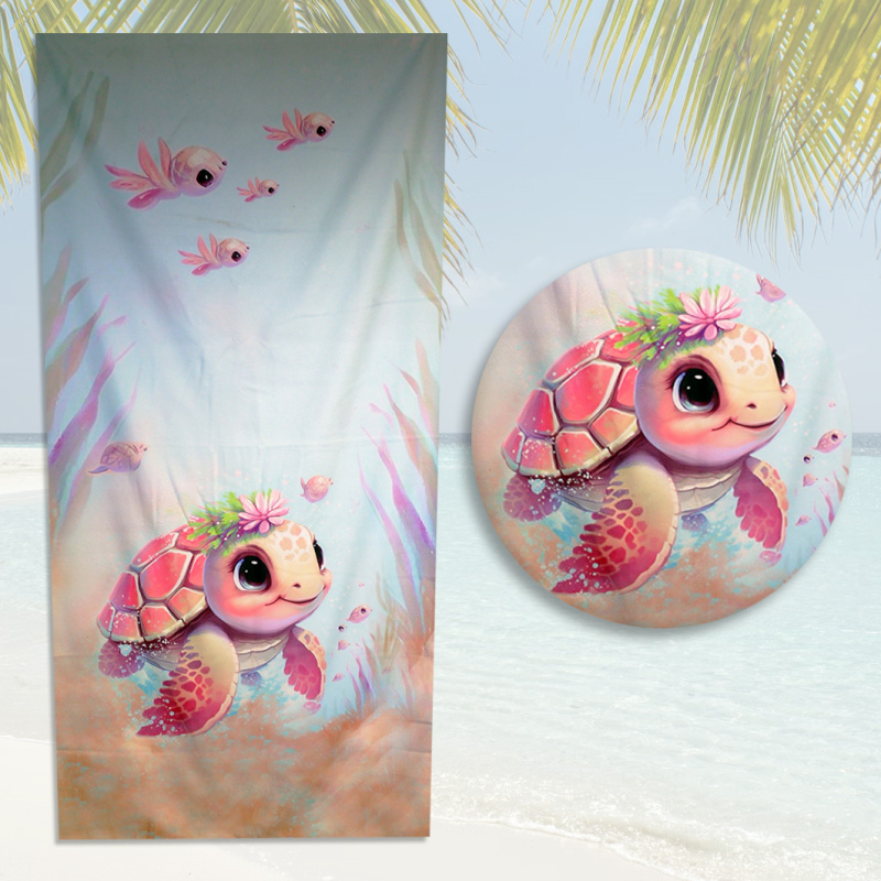 Asciugamano da spiaggia in microfibra - 70x140cm - COLLEZIONE BAMBINI D'ESTATE - Blu Chiaro 3 - miniatura