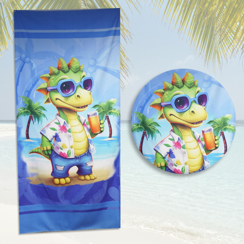 Asciugamano da spiaggia in microfibra - 70x140cm - COLLEZIONE BAMBINI D'ESTATE - Blu - 4 - formato grande