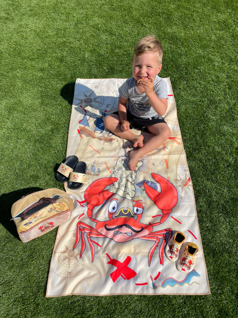 Asciugamano da spiaggia in microfibra - 70x140cm - COLLEZIONE BAMBINI D'ESTATE - Arancione - 1 - formato grande