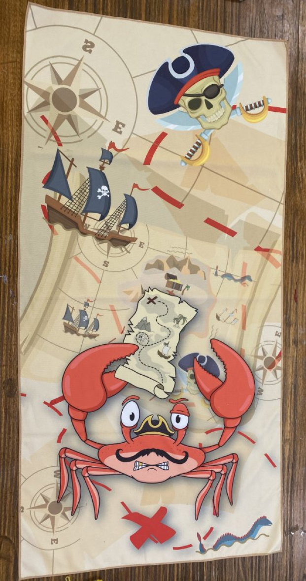 Asciugamano da spiaggia in microfibra - 70x140cm - COLLEZIONE BAMBINI D'ESTATE - Arancione - 2 - formato grande