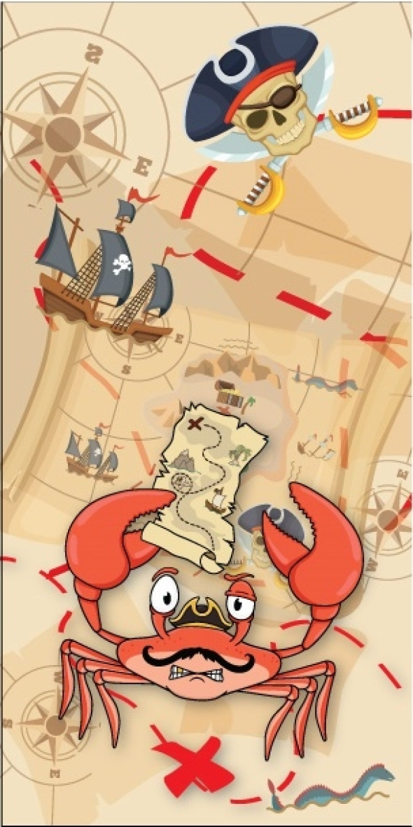 Asciugamano da spiaggia in microfibra - 70x140cm - COLLEZIONE BAMBINI D'ESTATE - Arancione - 3 - formato grande