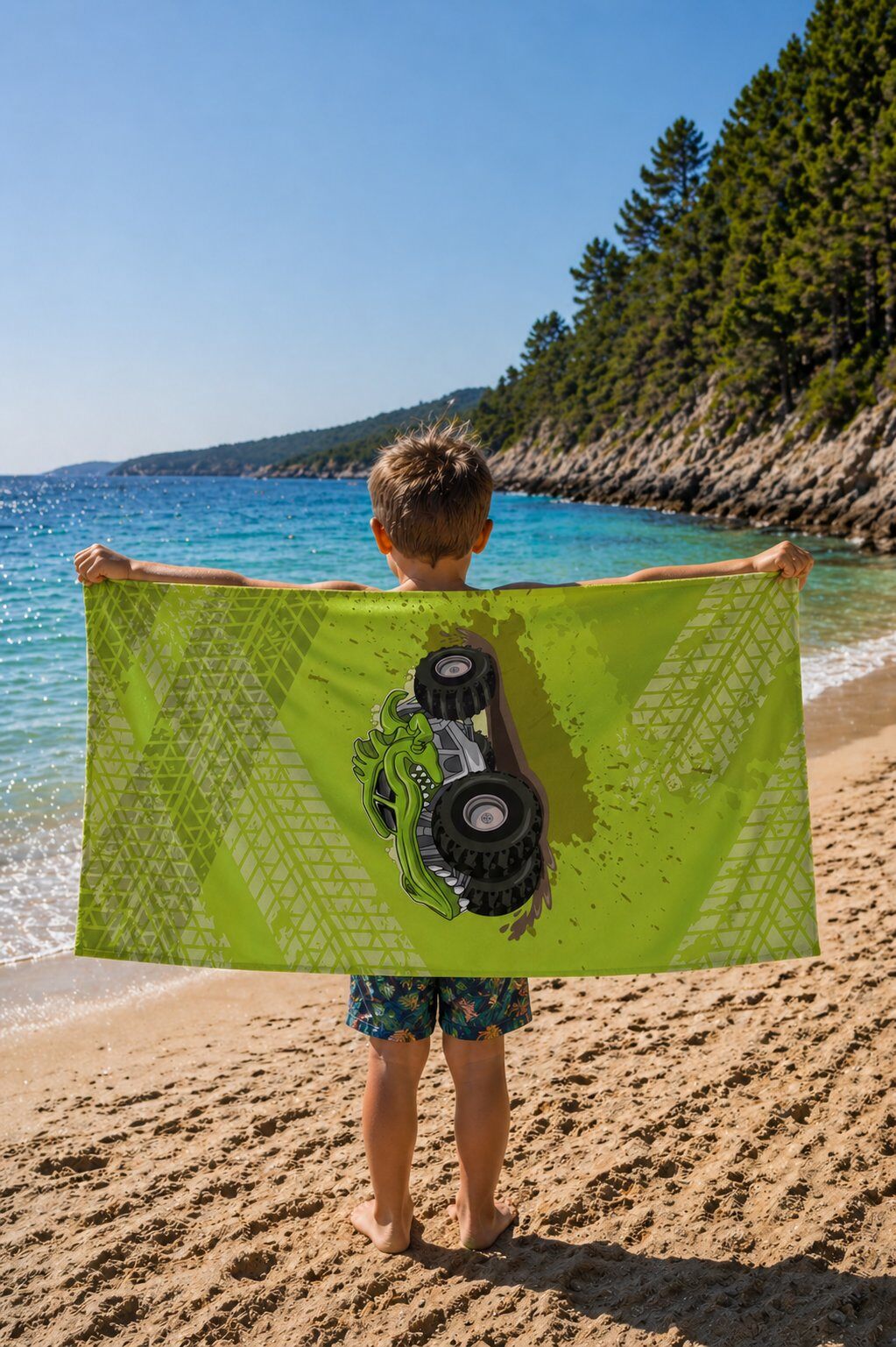 Grossista LINA - Asciugamano da spiaggia in microfibra - 70x140cm - COLLEZIONE BAMBINI D'ESTATE
