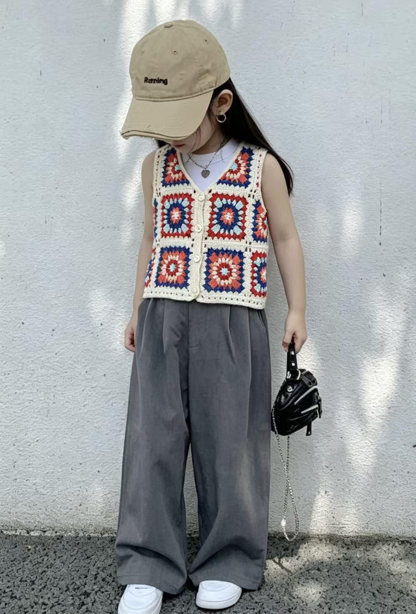 Grossiste Little April - Gilet Crochet Multicolore