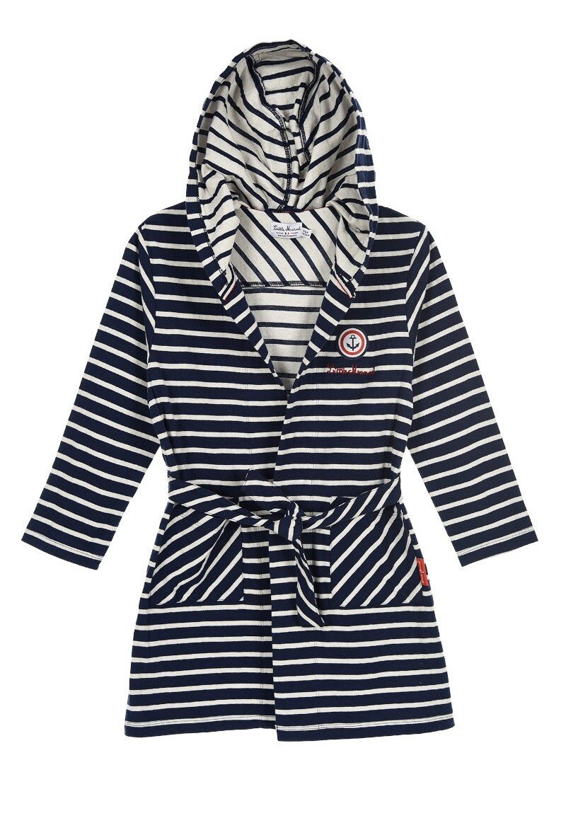 Großhändler Little Marcel - Stripped bathrobe with hood LITTLE MARCEL