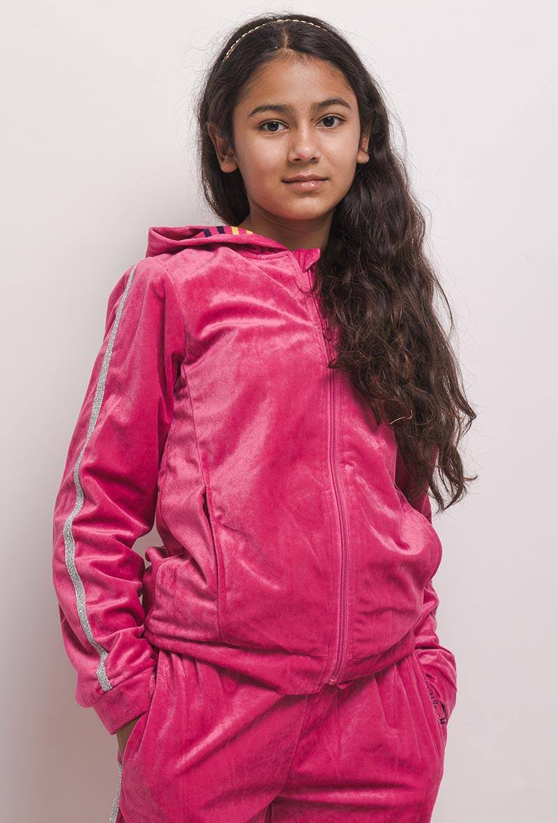 Wholesaler Little Marcel - ZIP-UP VELVET HOODIE