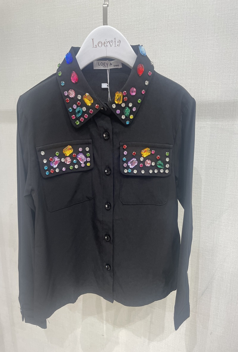 Wholesaler LOEVIA - girl's shirt with rhinestones