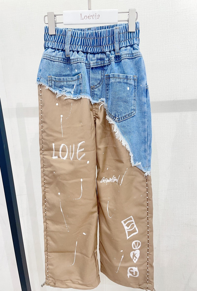 Grossiste LOEVIA - Jean fillette bi matière