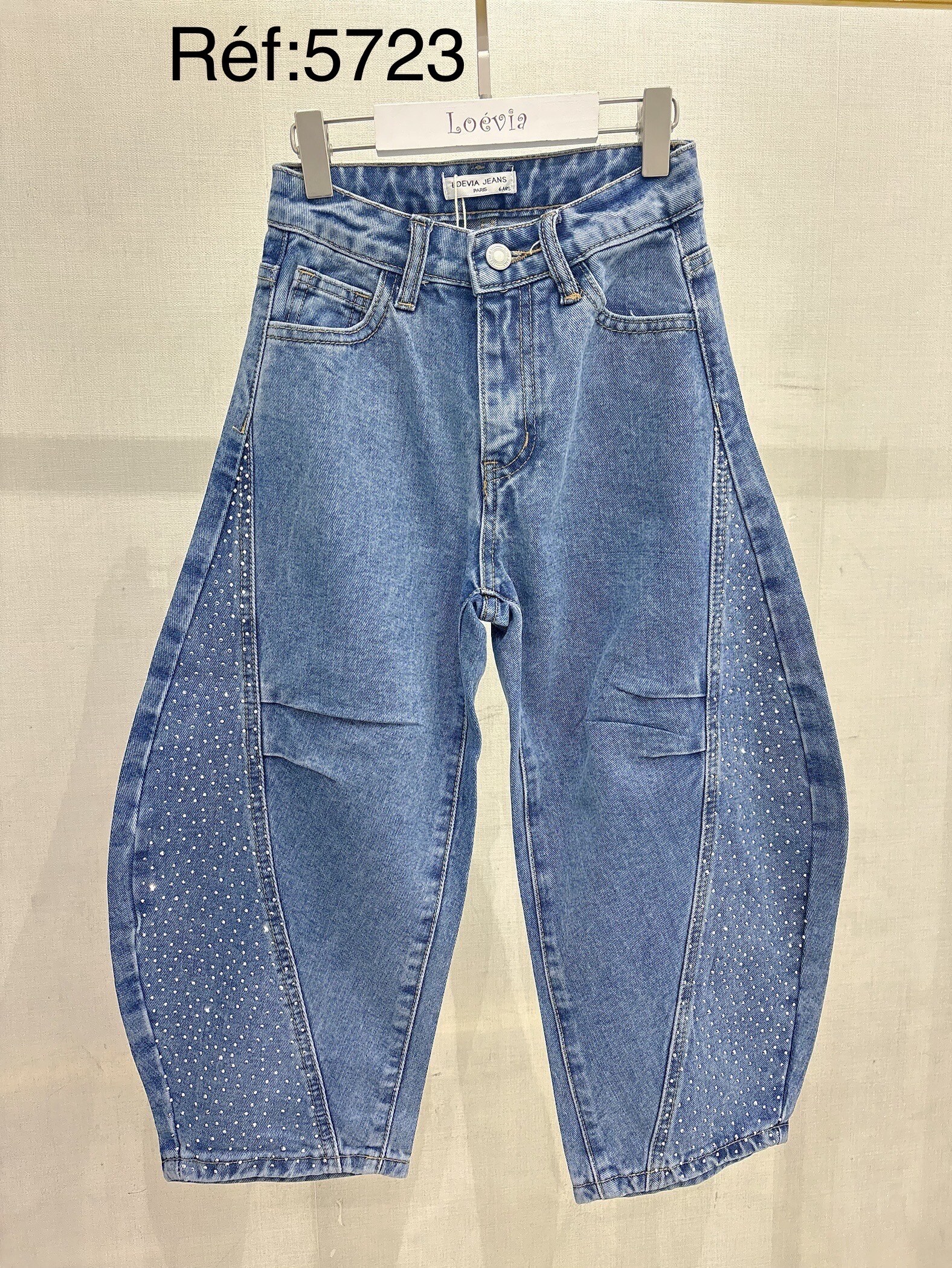 Grossiste LOEVIA - Jean fillette coupe ballon