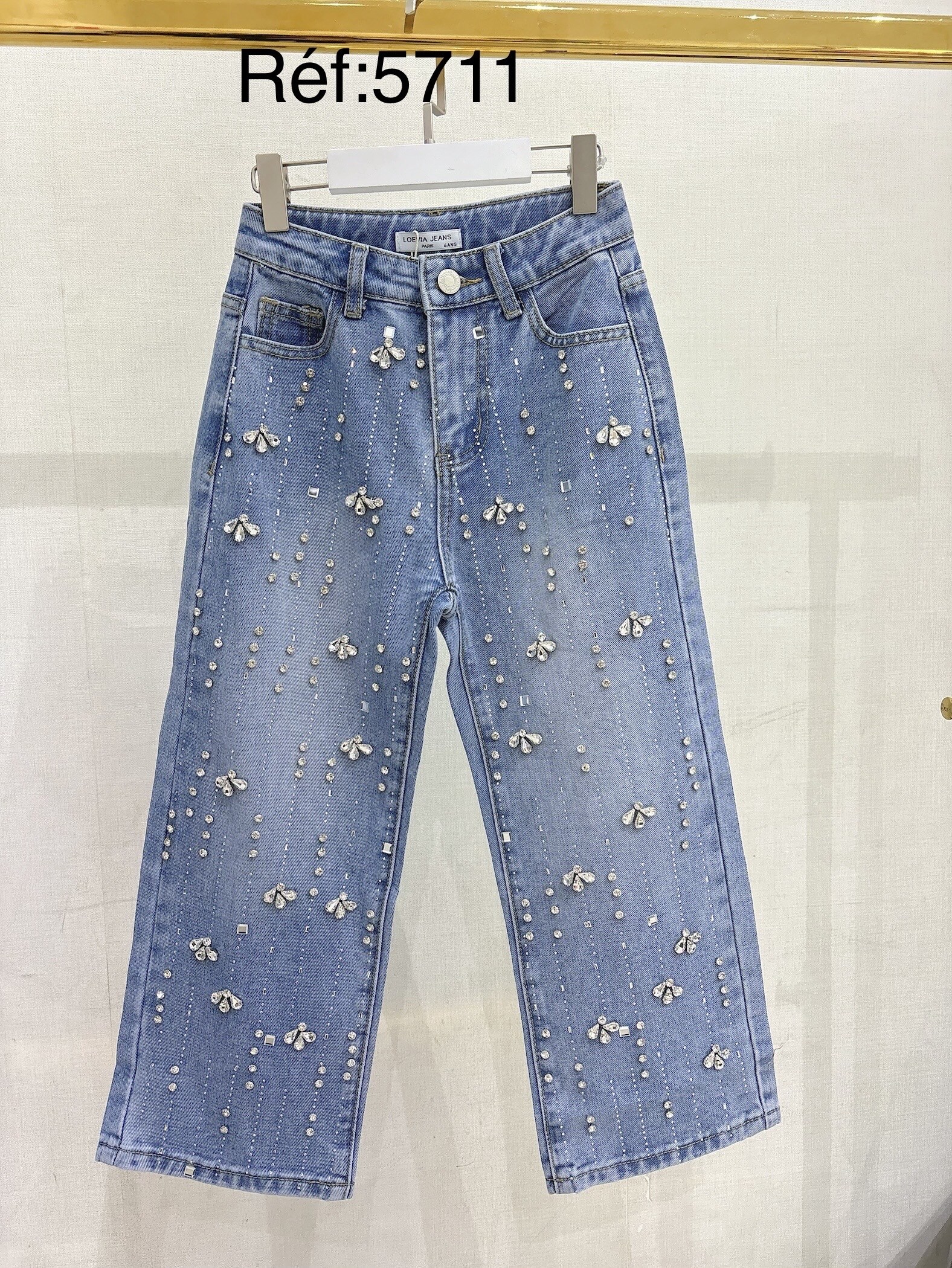 Grossiste LOEVIA - Jean fillette avec strass