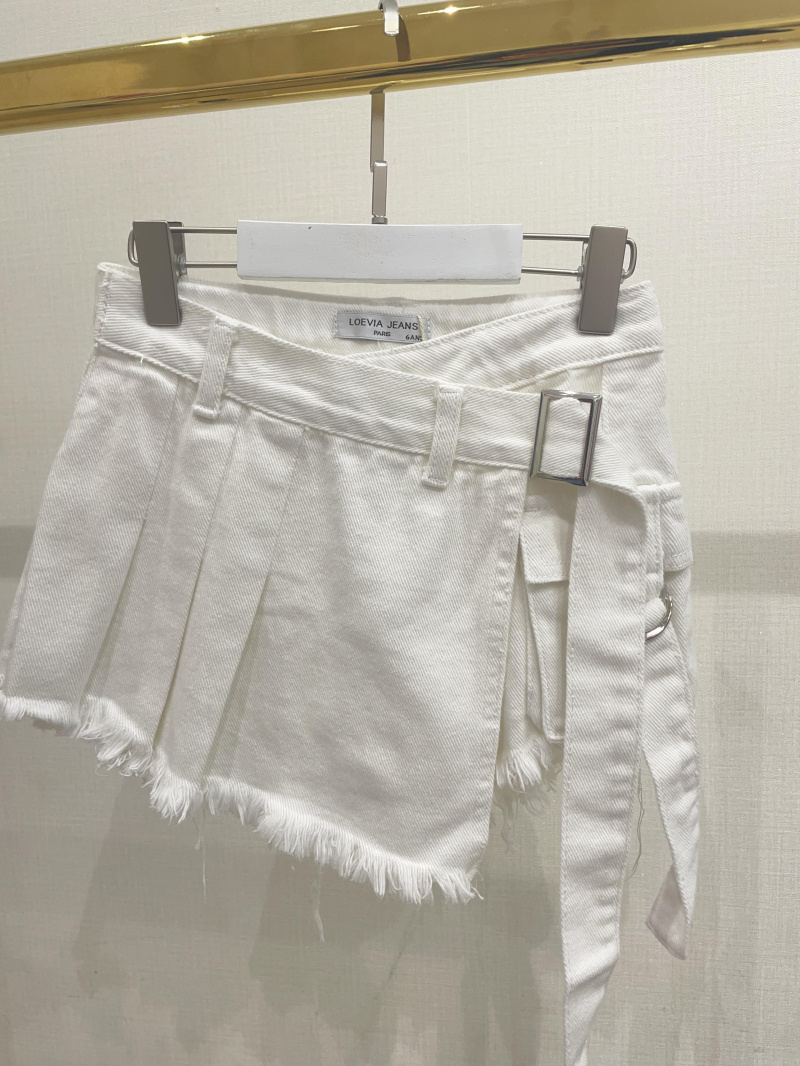 Gonna di jeans corta per bambine - Bianco 1 - miniatura