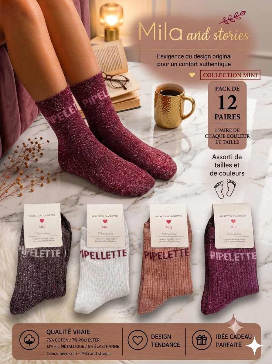 Grossiste Lolilota - Pack mix de 12 paires de chaussettes Pipelette enfants