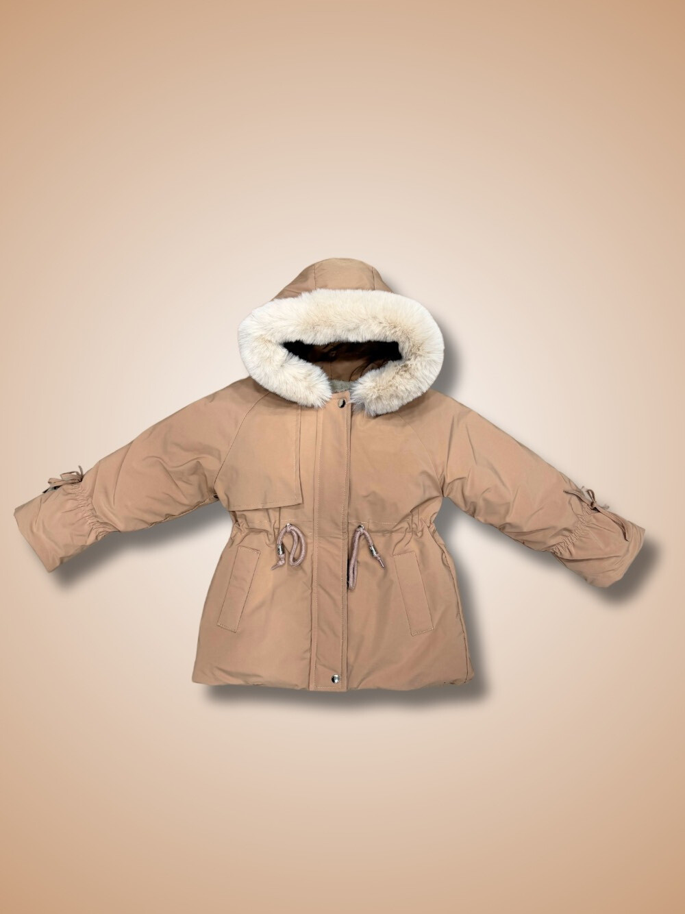 Großhändler Lu Kids - Mädchen-Daunenjacke mit Kapuze und Schleife