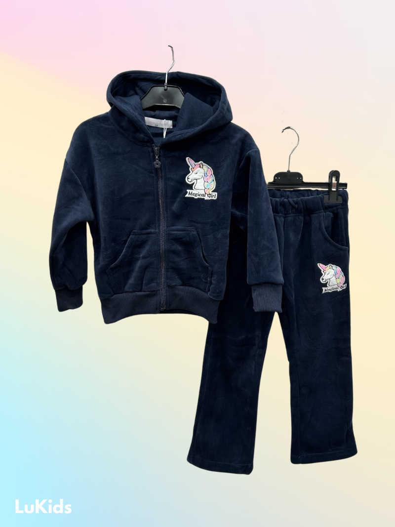 Großhändler Lu Kids - Samt-Set für Mädchen mit Einhorn
