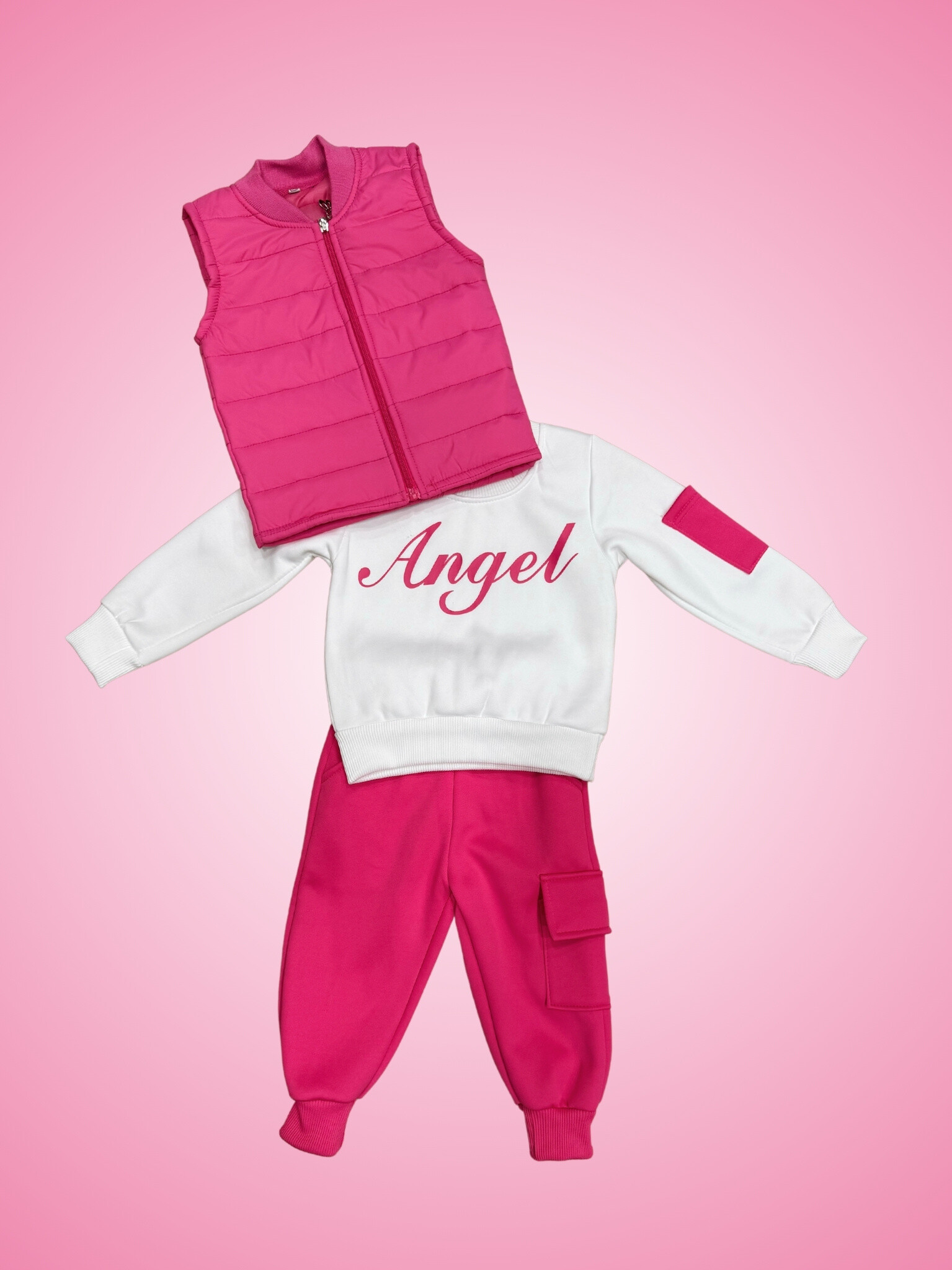 Mayorista Lu Kids - Conjunto sudadera bebé niña Ángel 3 piezas