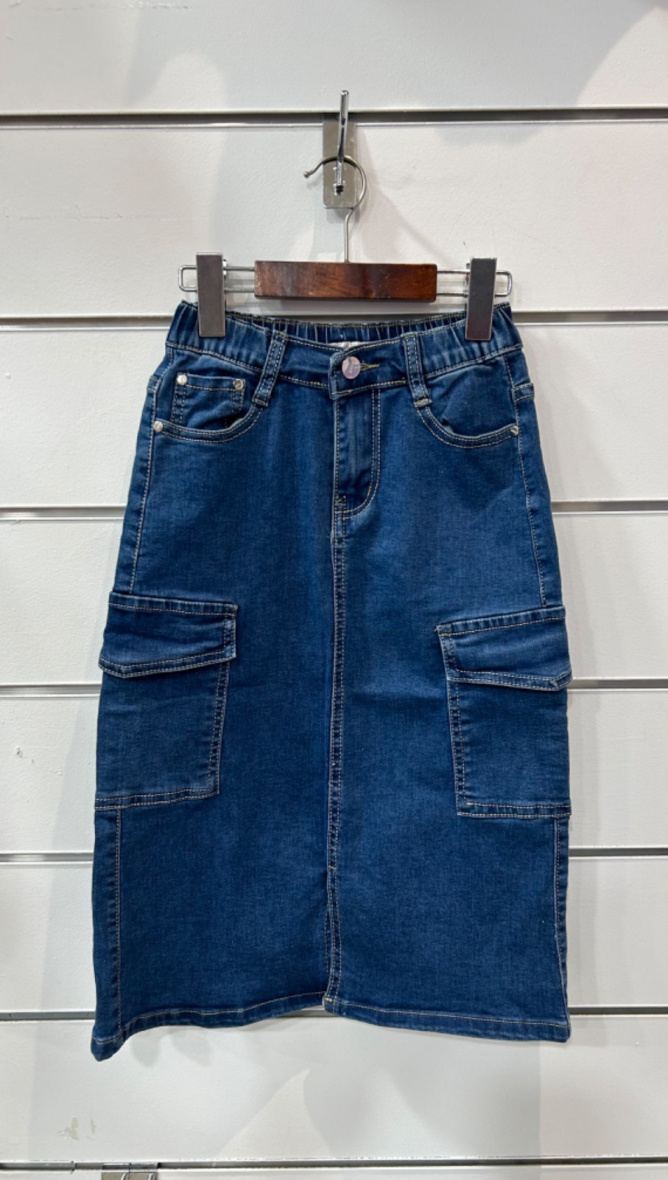 Großhändler Lu Kids - Langer Jeansrock für Mädchen