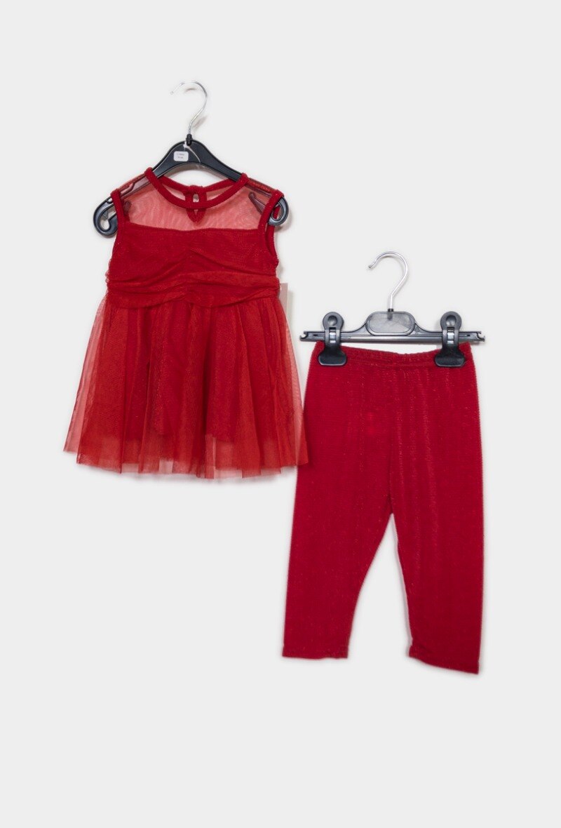 Wholesaler Maëlys - Shiny baby dress and leggings set for party
