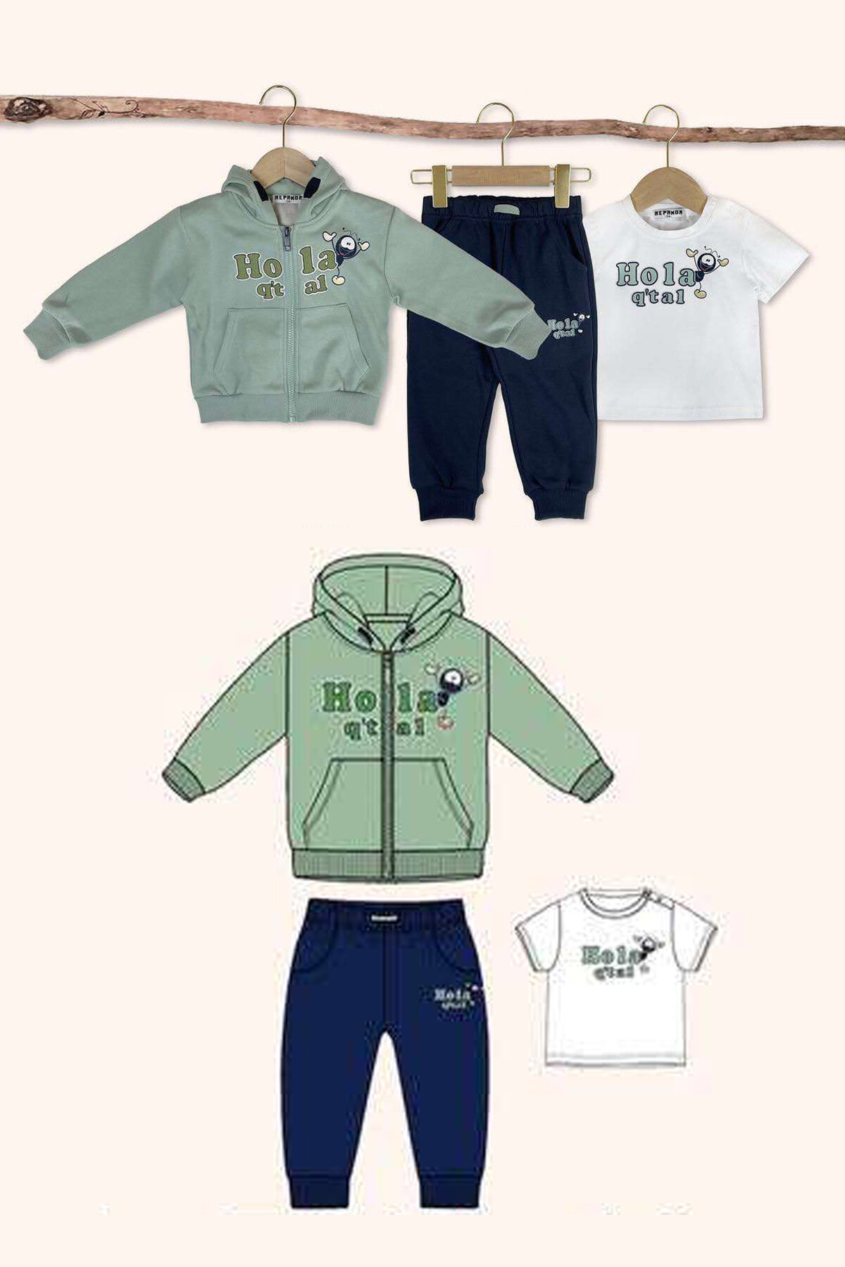Mayorista Marine Corps - Camiseta de sudadera con pantalones de bebé
