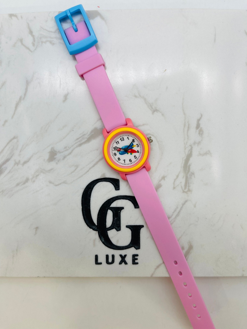 Grossista Michael John Montres - Orologio per bambini a forma di aeroplano 0512 rosa