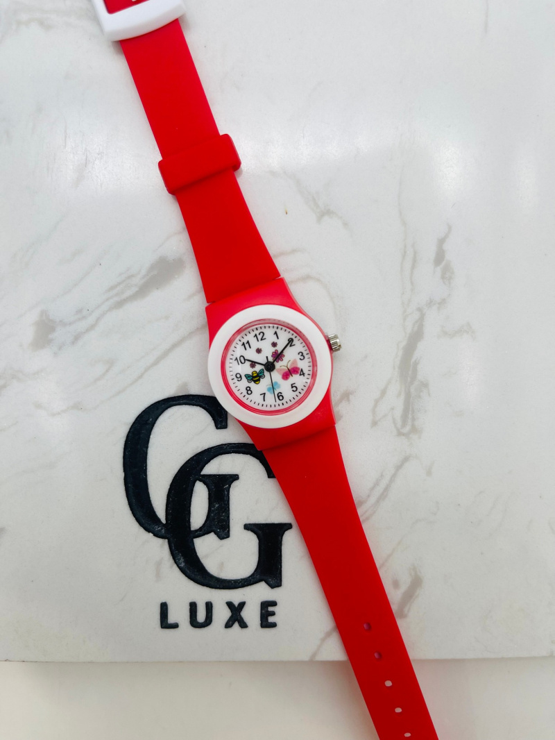 Grossista Michael John Montres - Orologio bambino farfalla 0512 rosso
