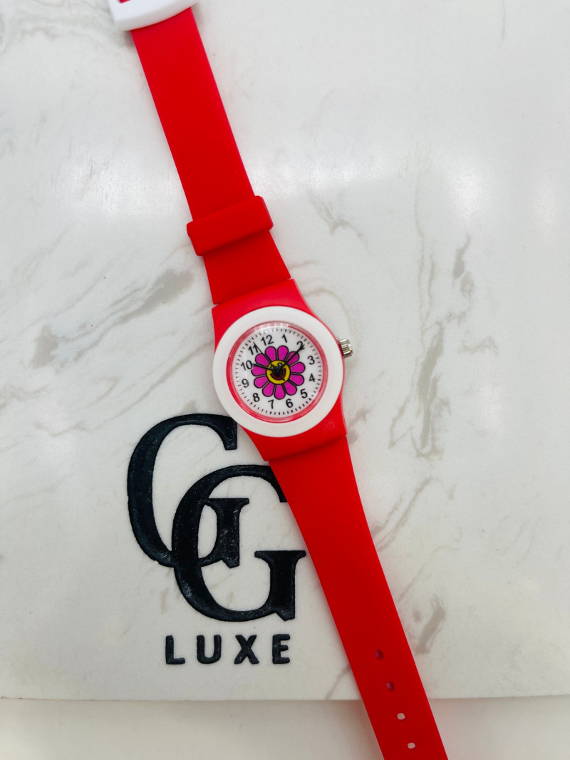 Großhändler Michael John Montres - Kinder-Blumenuhr 0512 rot