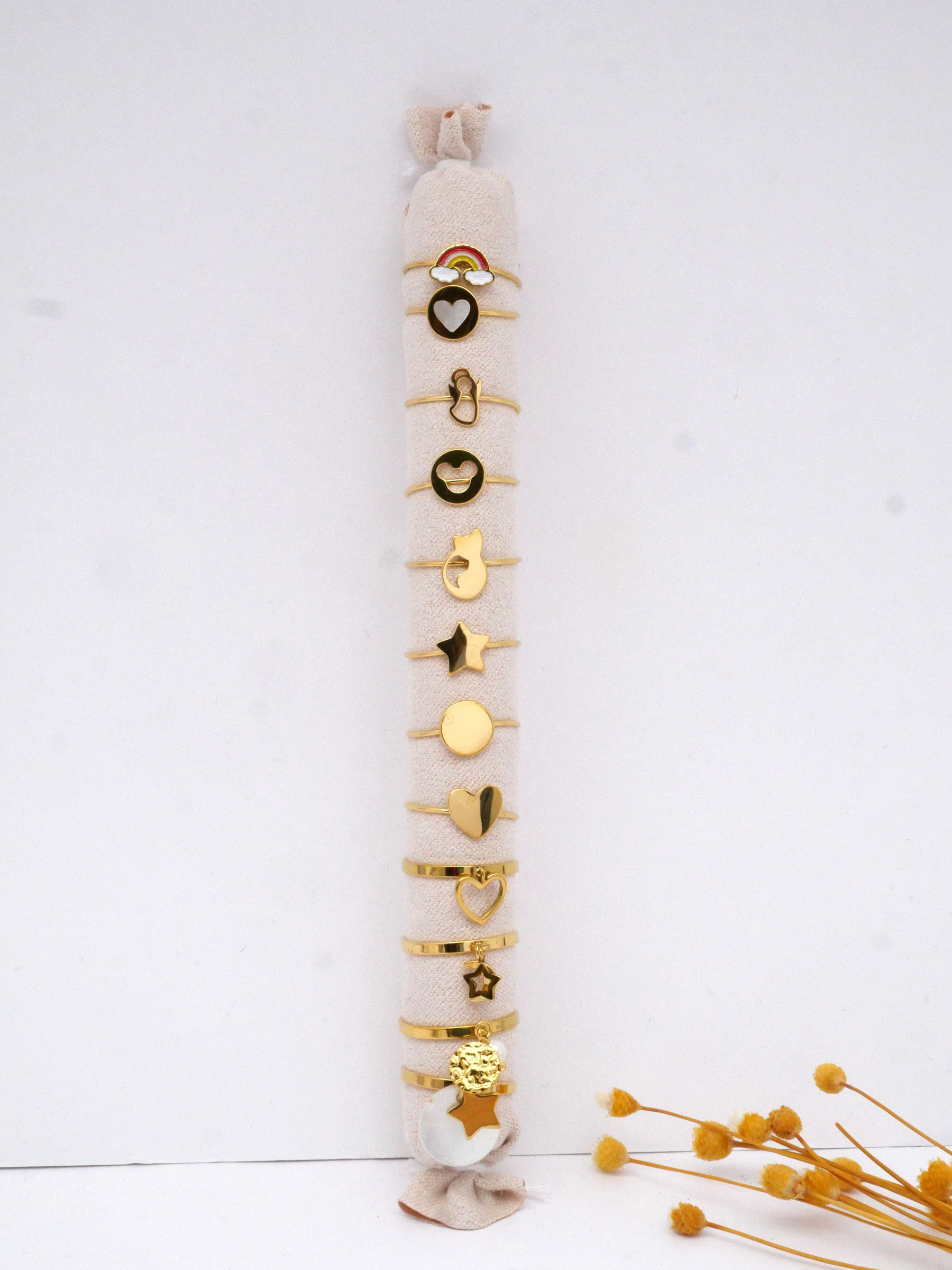 Großhändler MIMIKO - SET AUS 12 EDELSTAHL 304 RINGEN