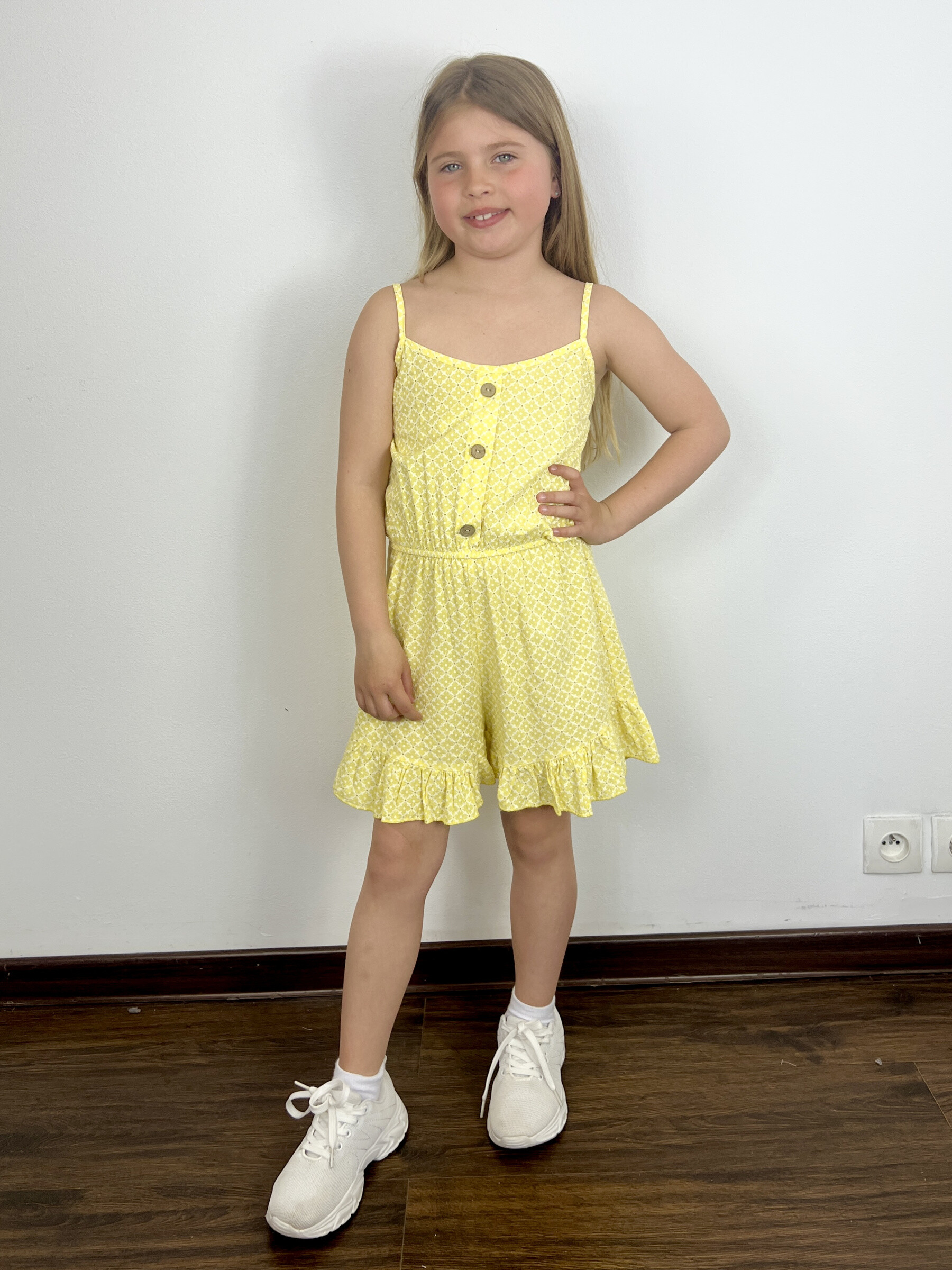 Wholesaler Mini Mignon Paris - Girls' ruffled strappy playsuit
