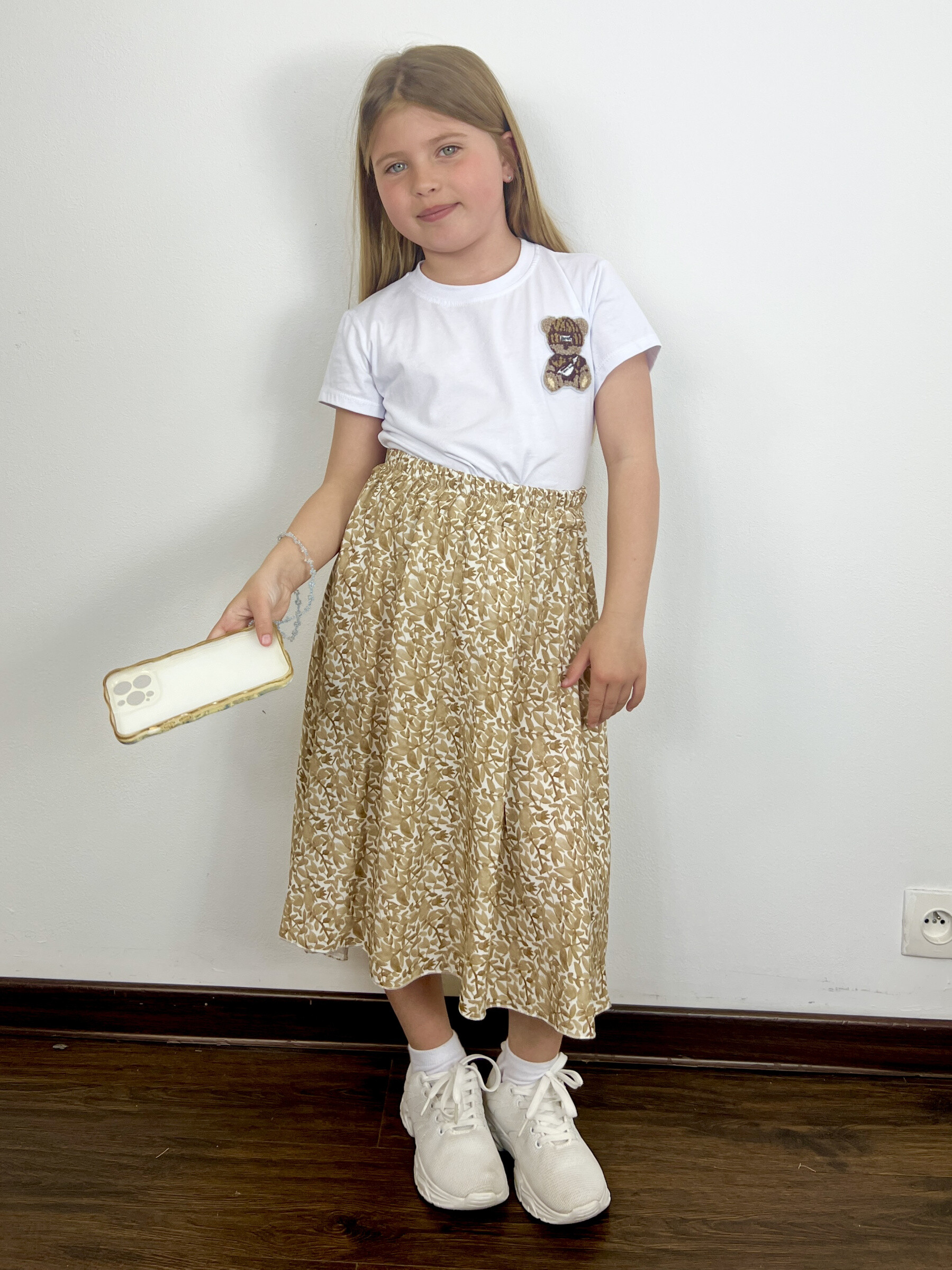 Wholesaler Mini Mignon Paris - Cotton t-shirt and flowery skirt for girls