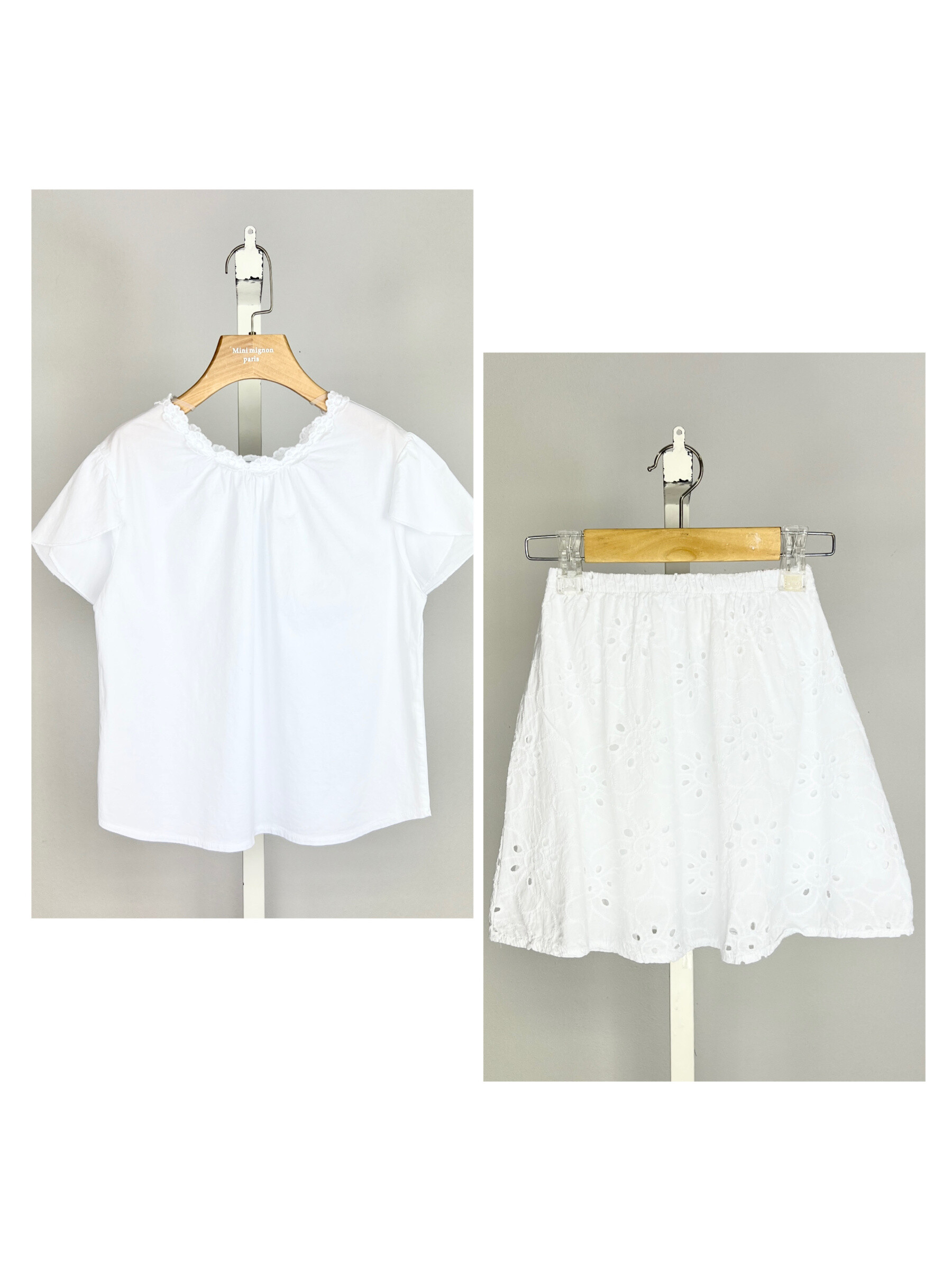 Wholesaler Mini Mignon Paris - Top set and cotton skirt for girls