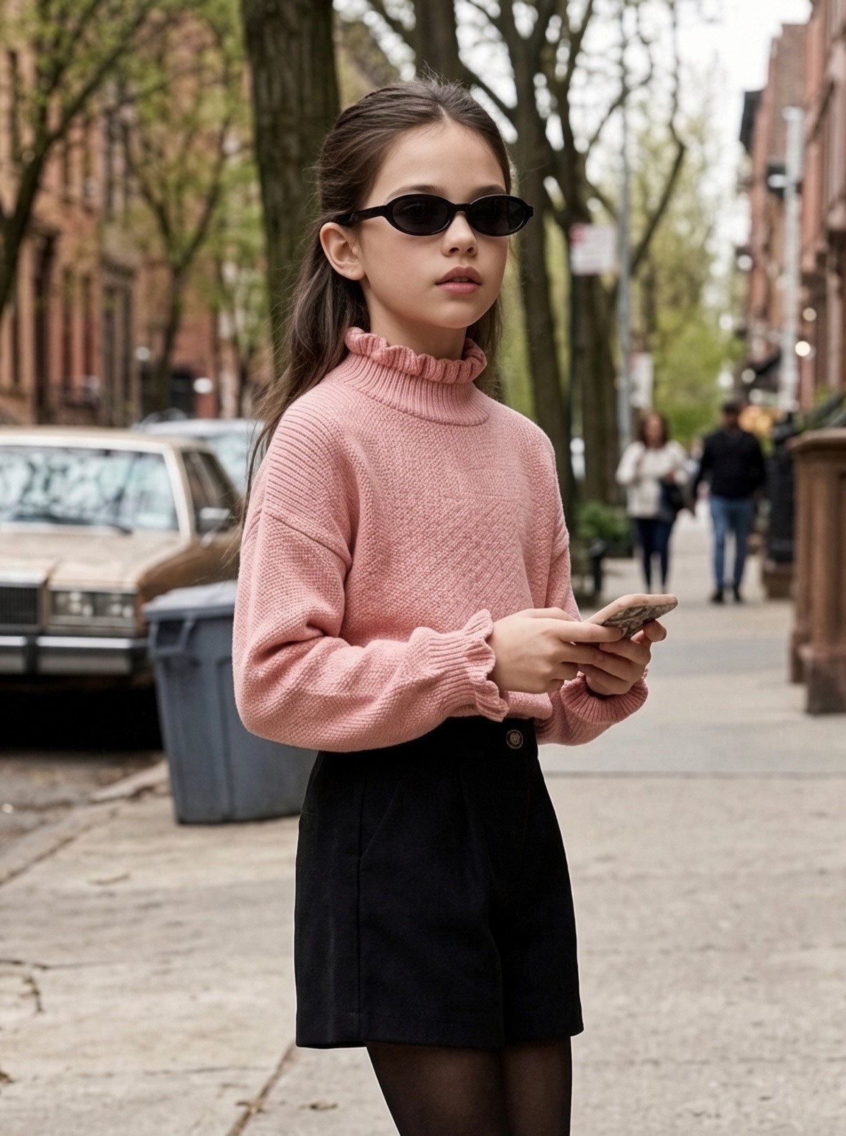 Großhändler Mini Mignon Paris - Rollkragen-Set mit weichen und warmen Shorts für Mädchen