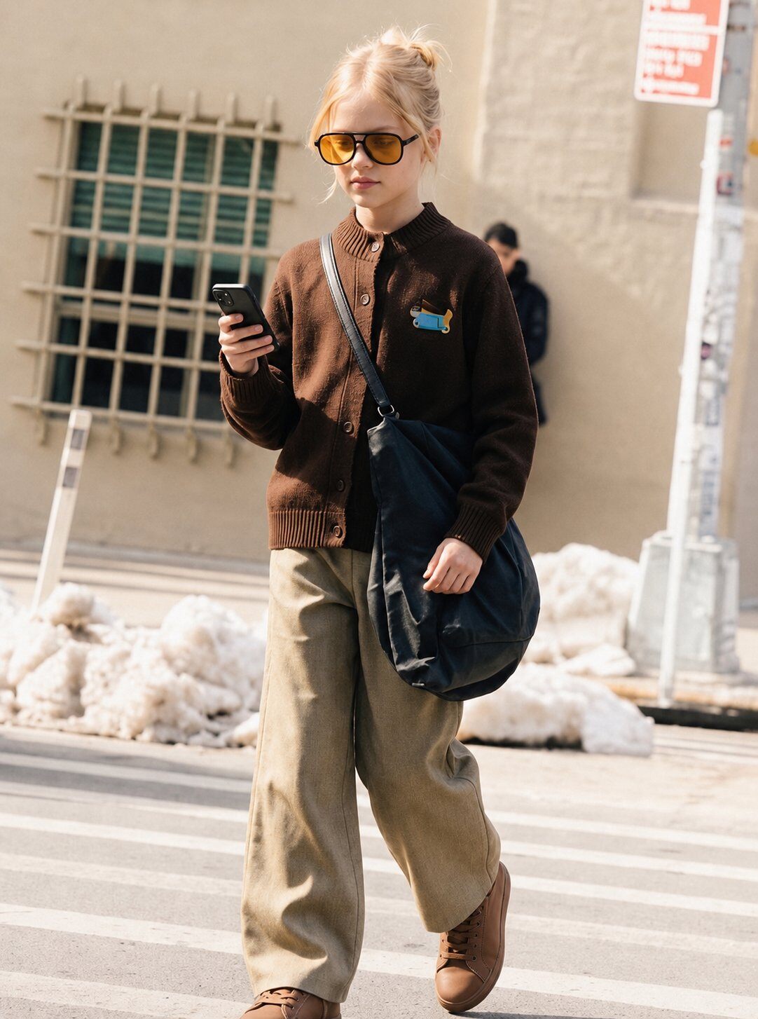 Grossiste Mini Mignon Paris - Ensemble pull chaud et pantalon touché laine pour fille