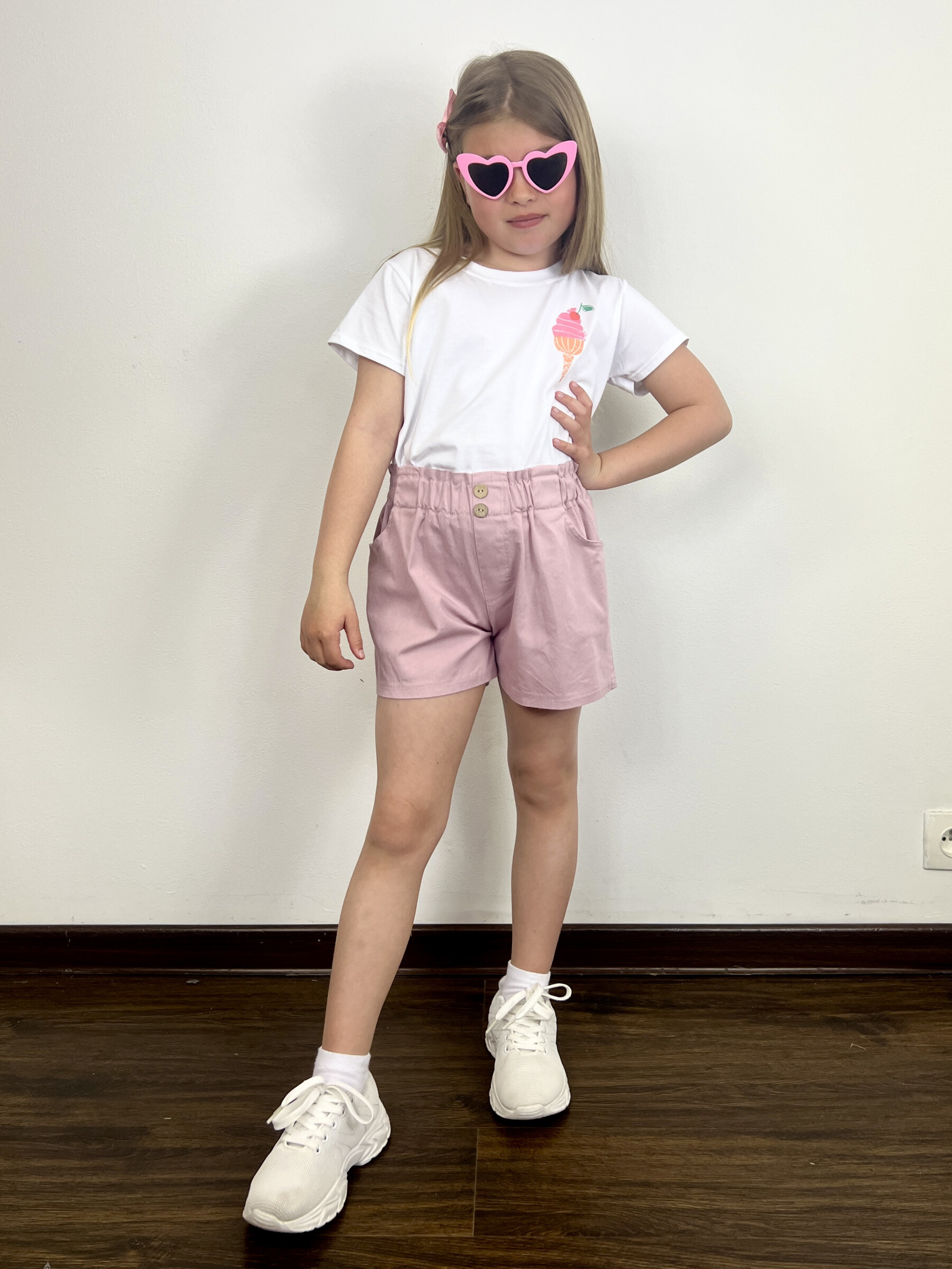 Mayorista Mini Mignon Paris - Camiseta con lindos estampados y pantalones cortos de algodón para niñas