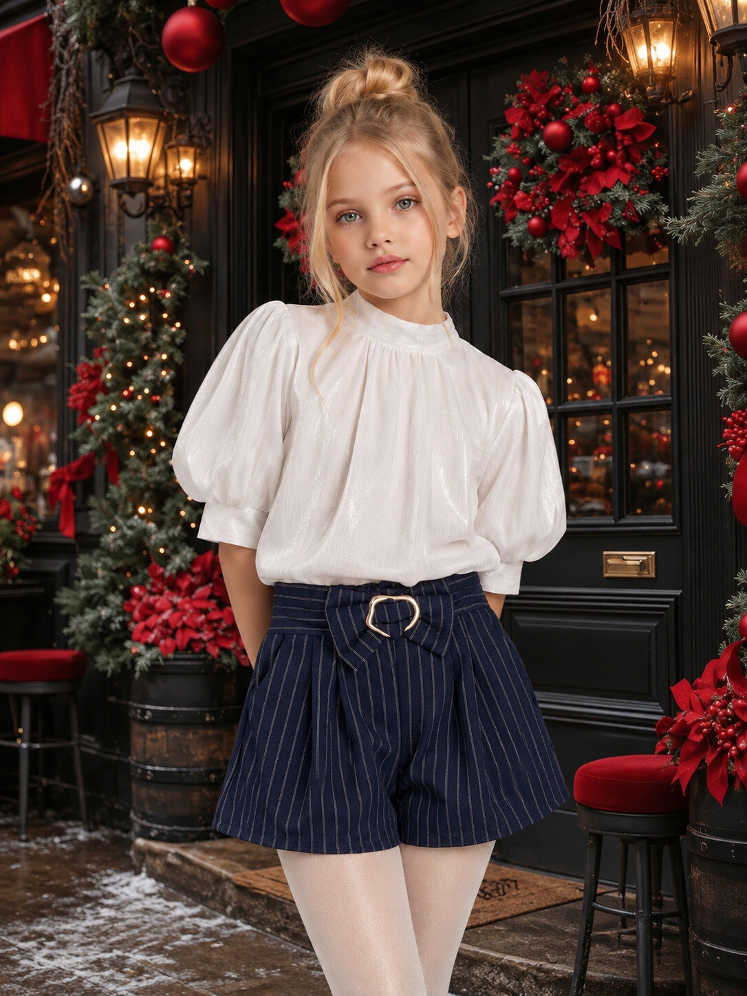 Grossiste Mini Mignon Paris - Ensemble pour les fêtes de fin d'année fille