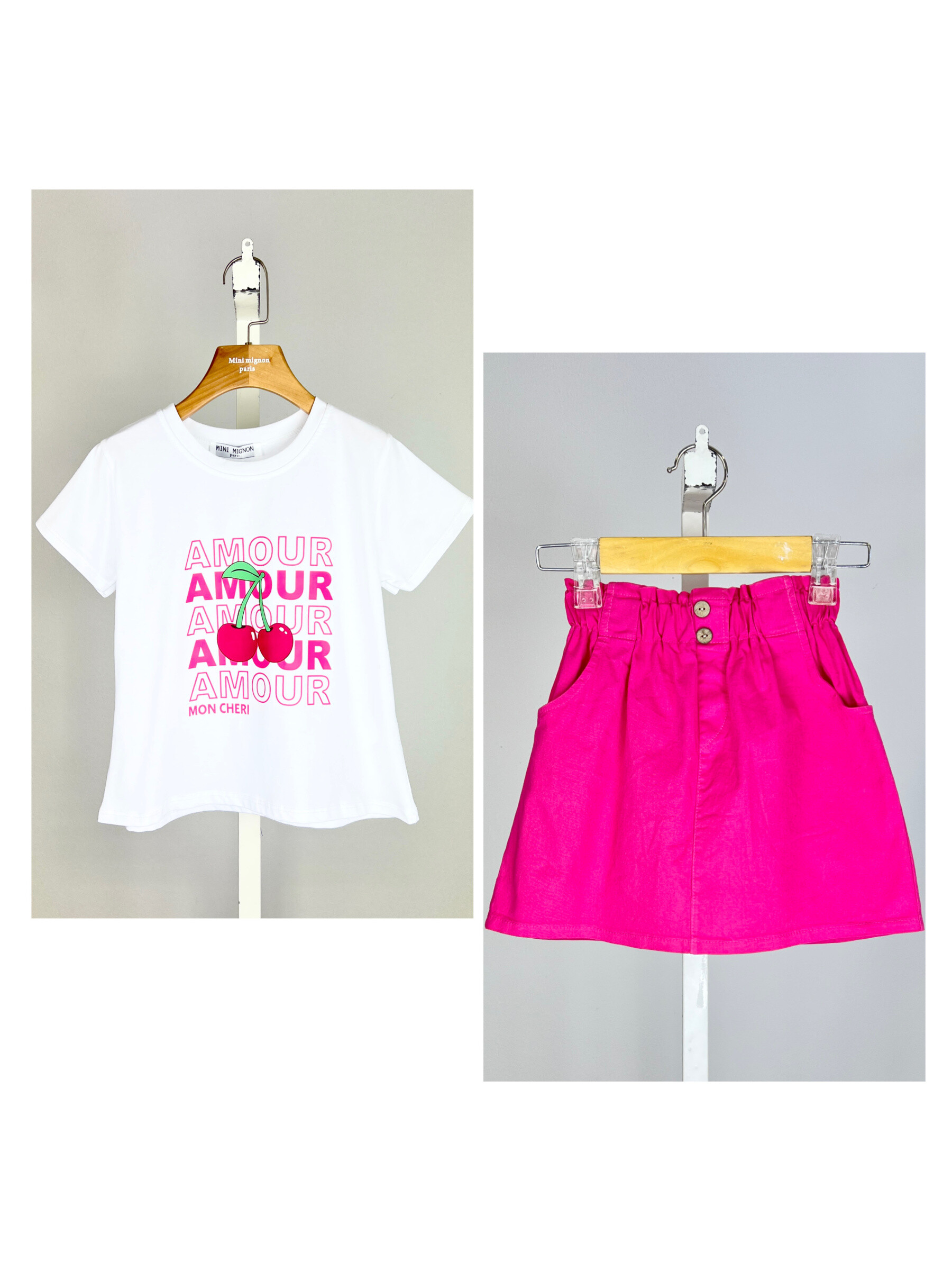 Großhändler Mini Mignon Paris - T-Shirt und Baumwollrockset
