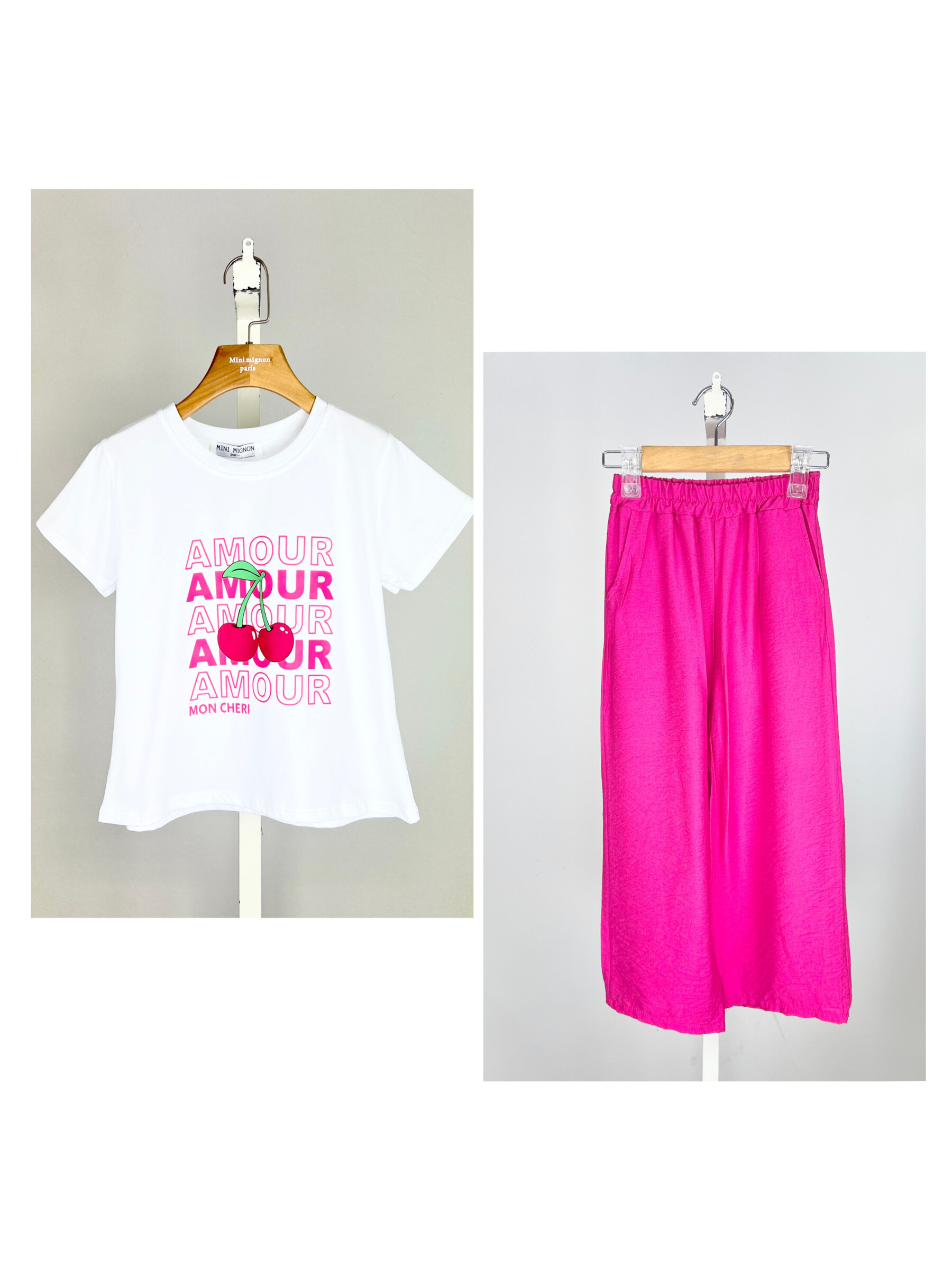 Wholesaler Mini Mignon Paris - Cotton t-shirt and loose pants for girls