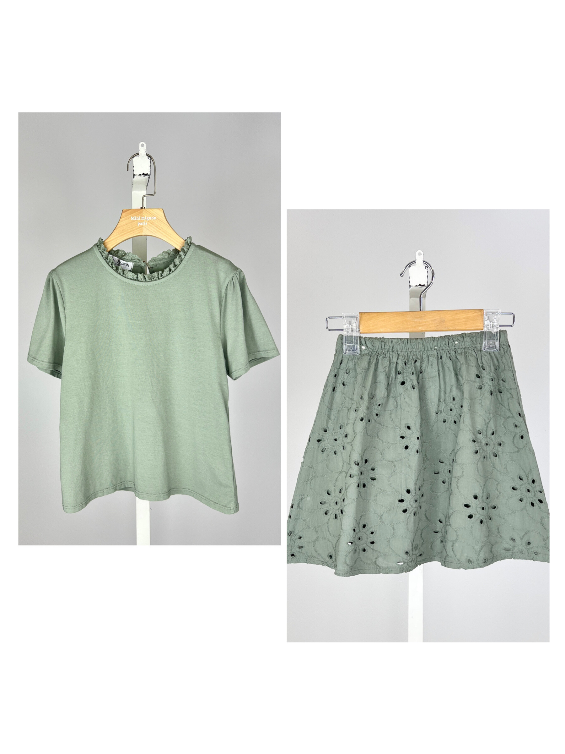 Grossista Mini Mignon Paris - Maglietta e gonna di cotone per ragazze