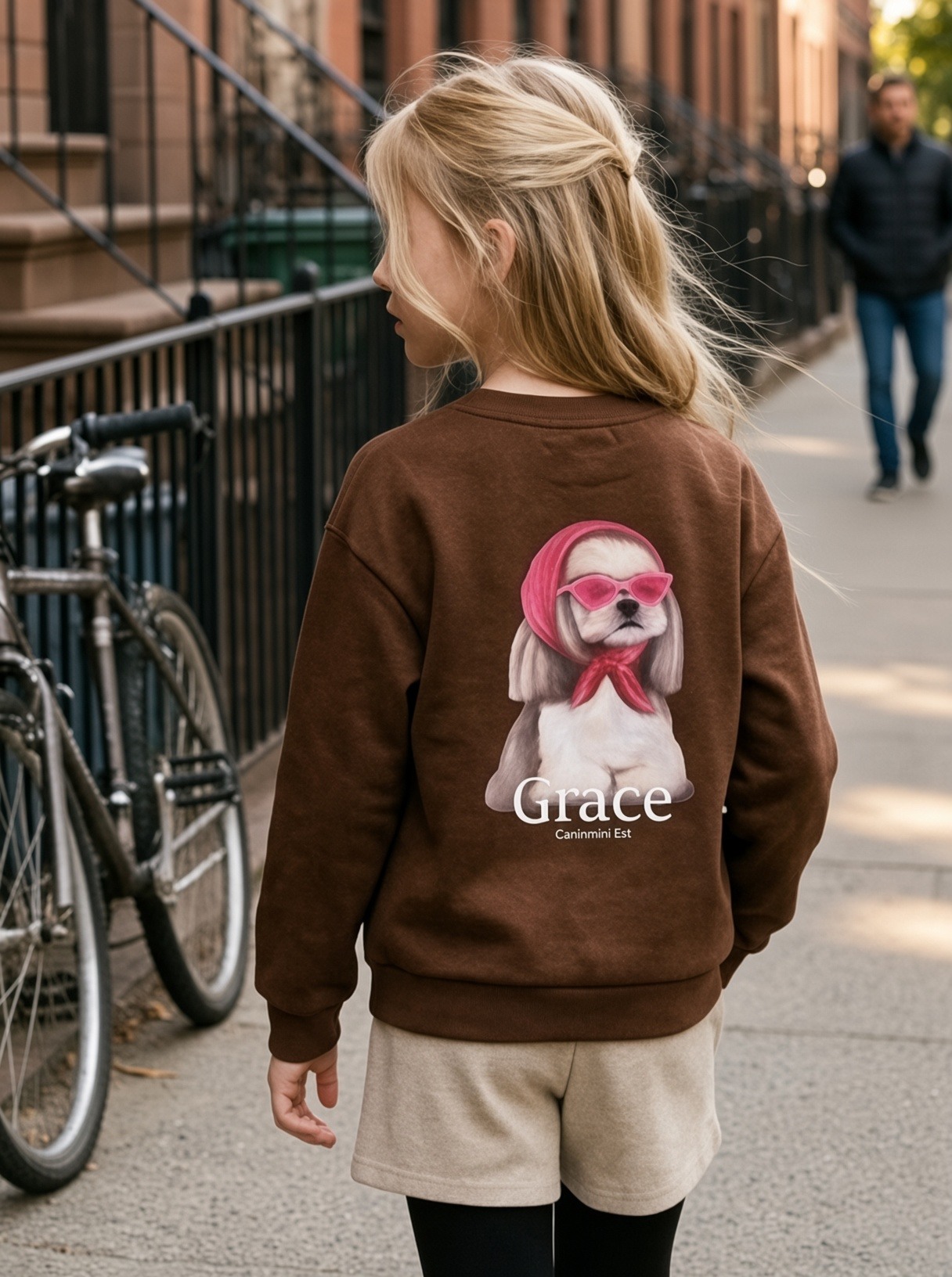 Grossiste Mini Mignon Paris - Ensemble avec sweat en coton & short doux et chaud pour fille