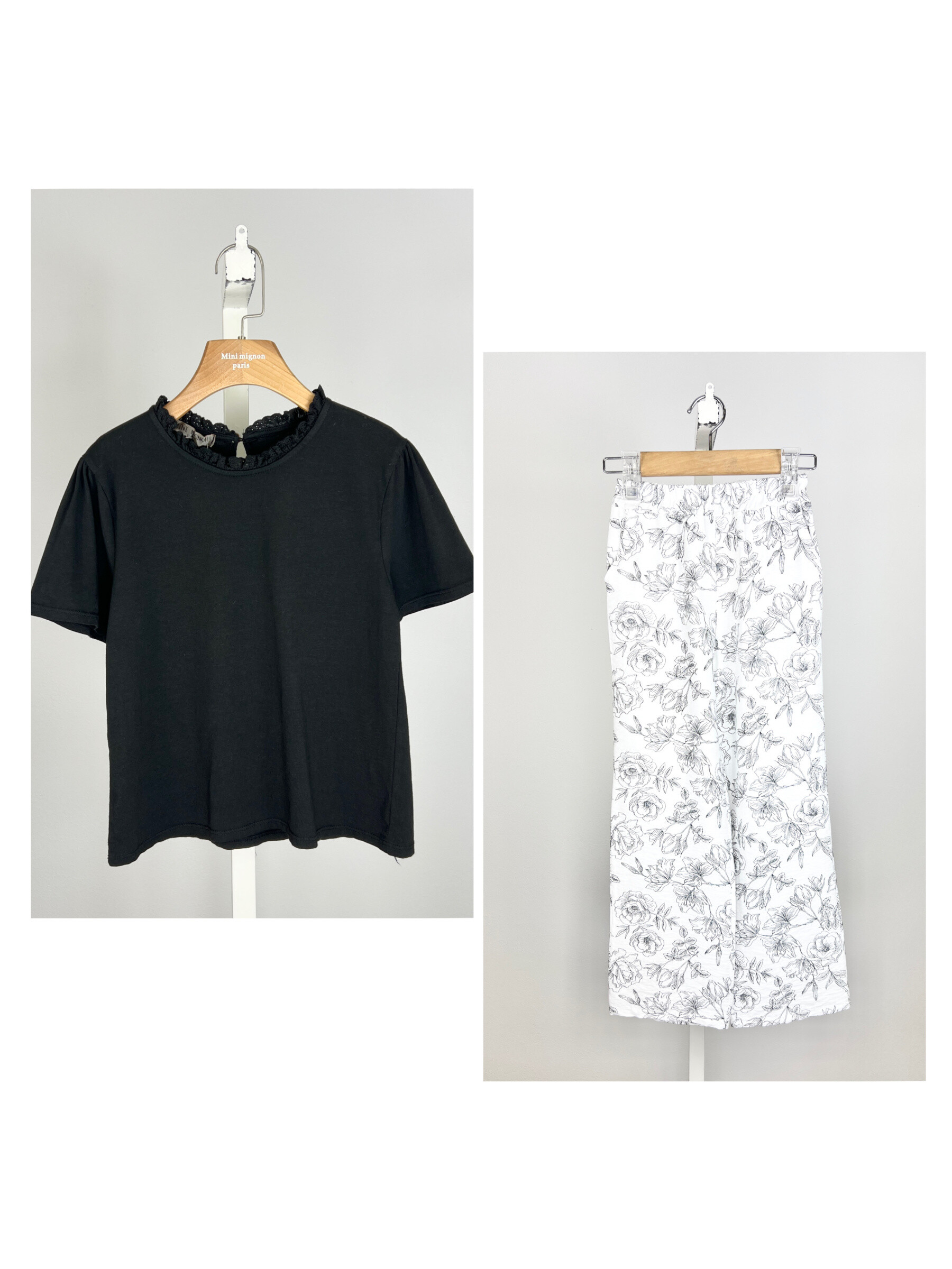 Wholesaler Mini Mignon Paris - Cotton t-shirt and full-bledged pants for girls