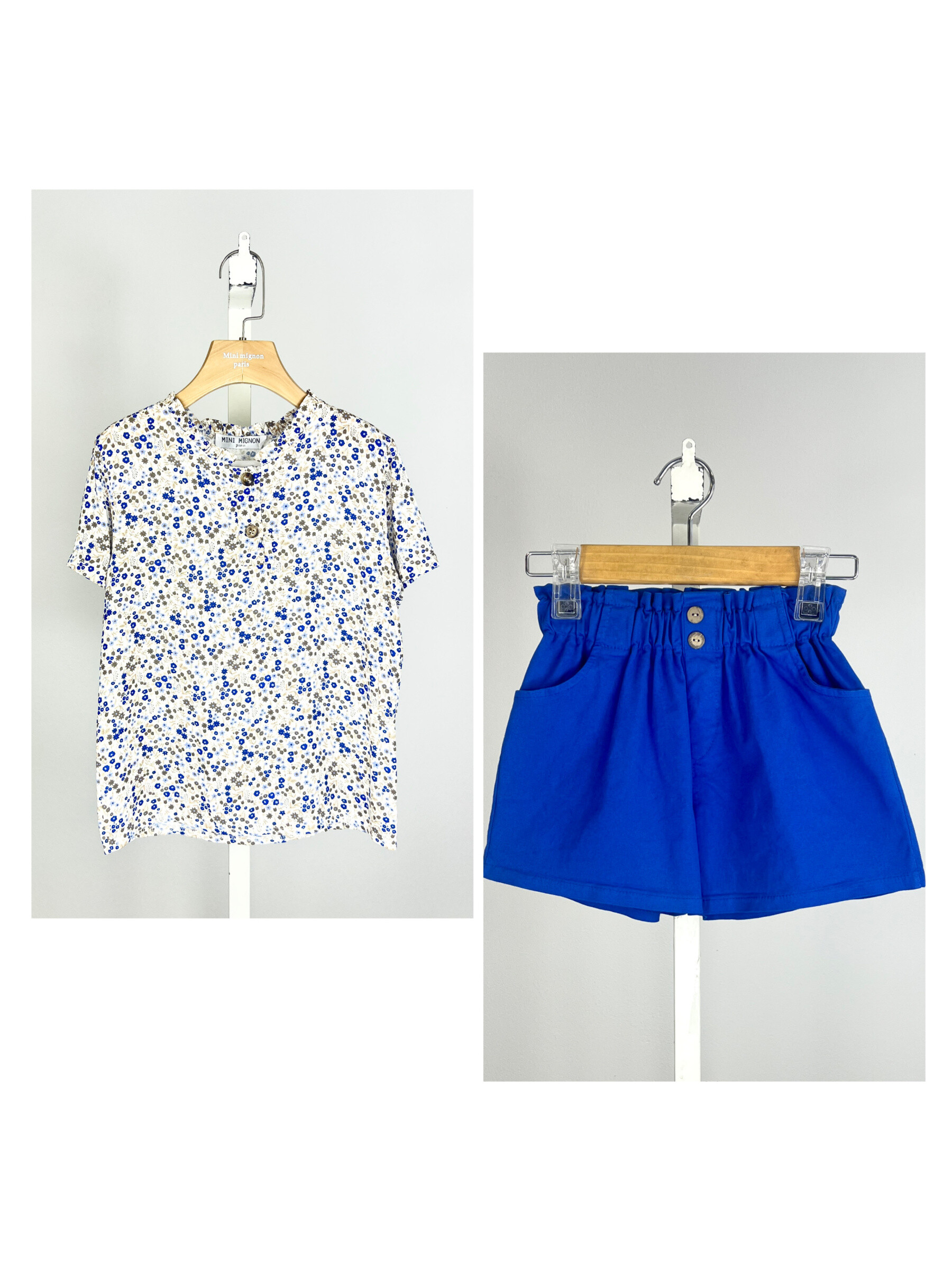Grossista Mini Mignon Paris - Top Fleuri Liberty e Cotton Short for Girls