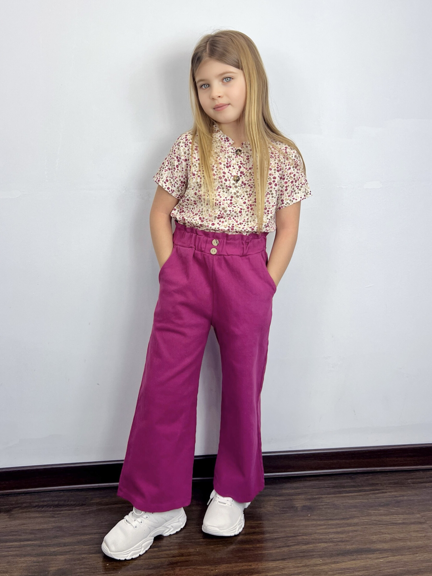 Mayorista Mini Mignon Paris - Top Fleuri Liberty Top y algodón para niña