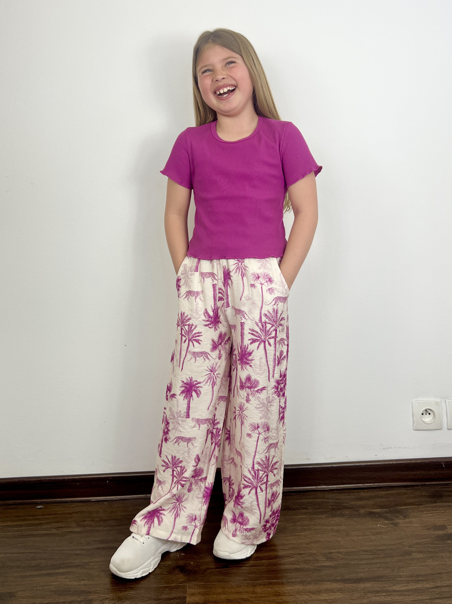 Mayorista Mini Mignon Paris - Camiseta de algodón y pantalones impresos para niñas