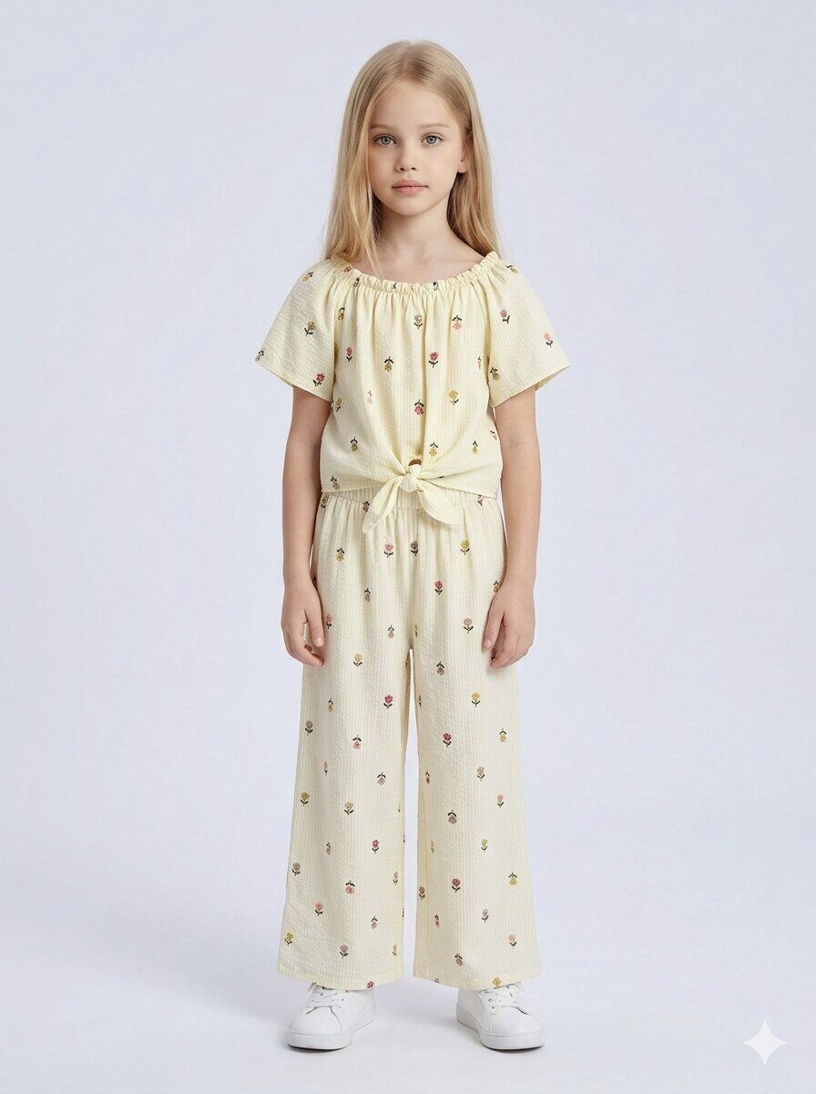 Großhändler Mini Mignon Paris - Zweiteiliges Set mit kleinen Blumenmustern für Mädchen