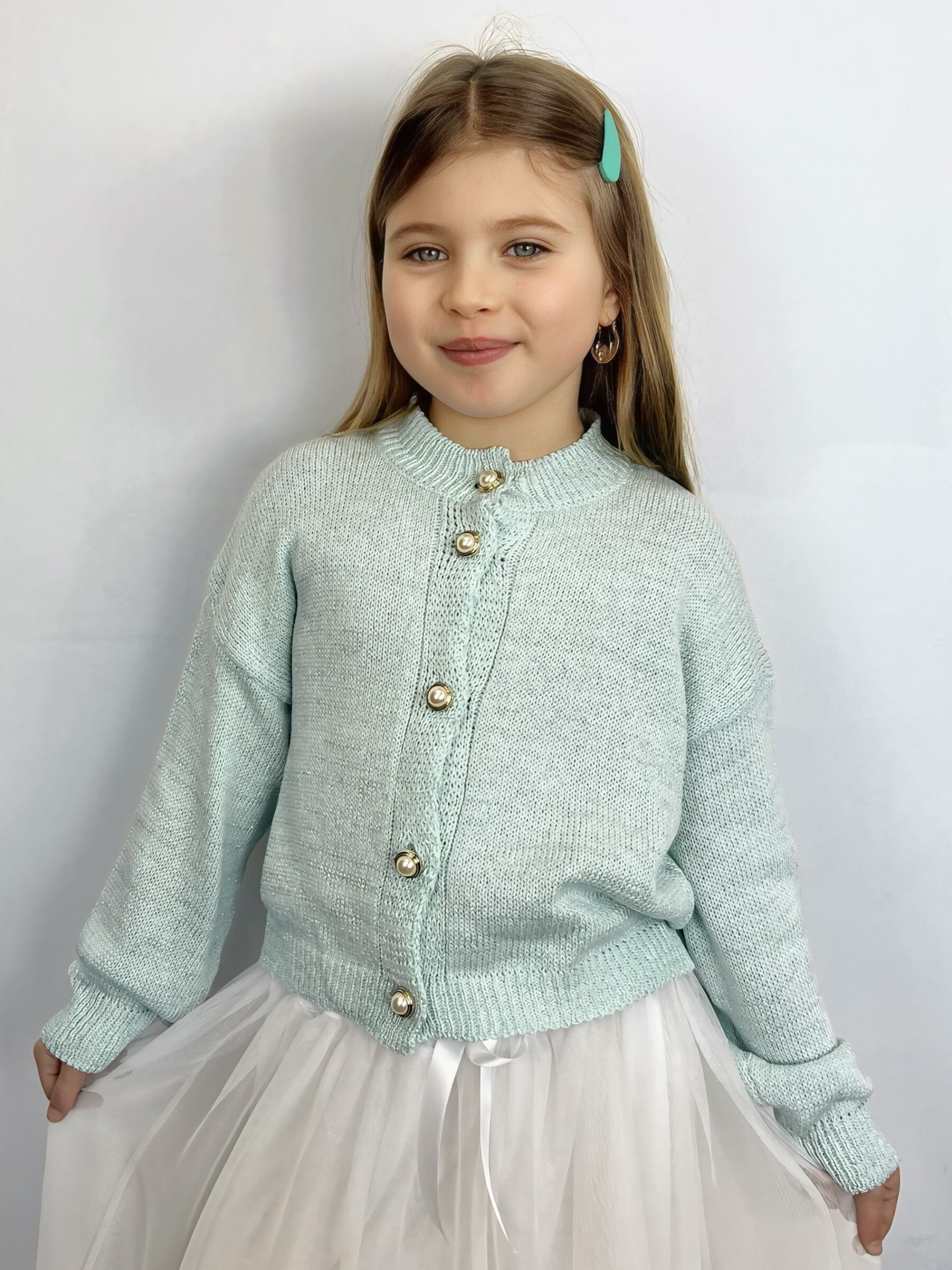 Mayorista Mini Mignon Paris - Chaleco de algodón con hilos plateados para niña.