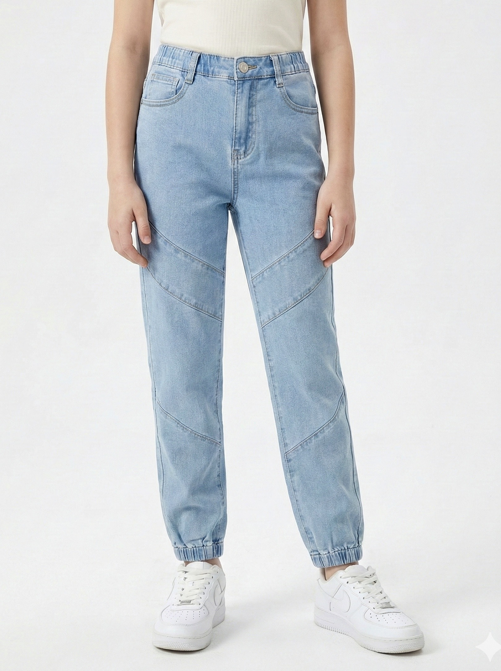 Mayorista Mini Mignon Paris - Jeans cargo entallados, ajustados en los tobillos y ajustables para niña