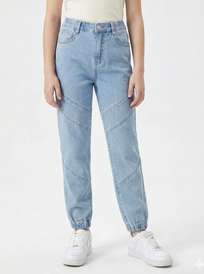 Grossiste Mini Mignon Paris - Jean cargo fuselé, resserré aux chevilles et ajustable pour fille Grossiste Mini Mignon Paris - Jean cargo fuselé, resserré aux chevilles et ajustable pour fille