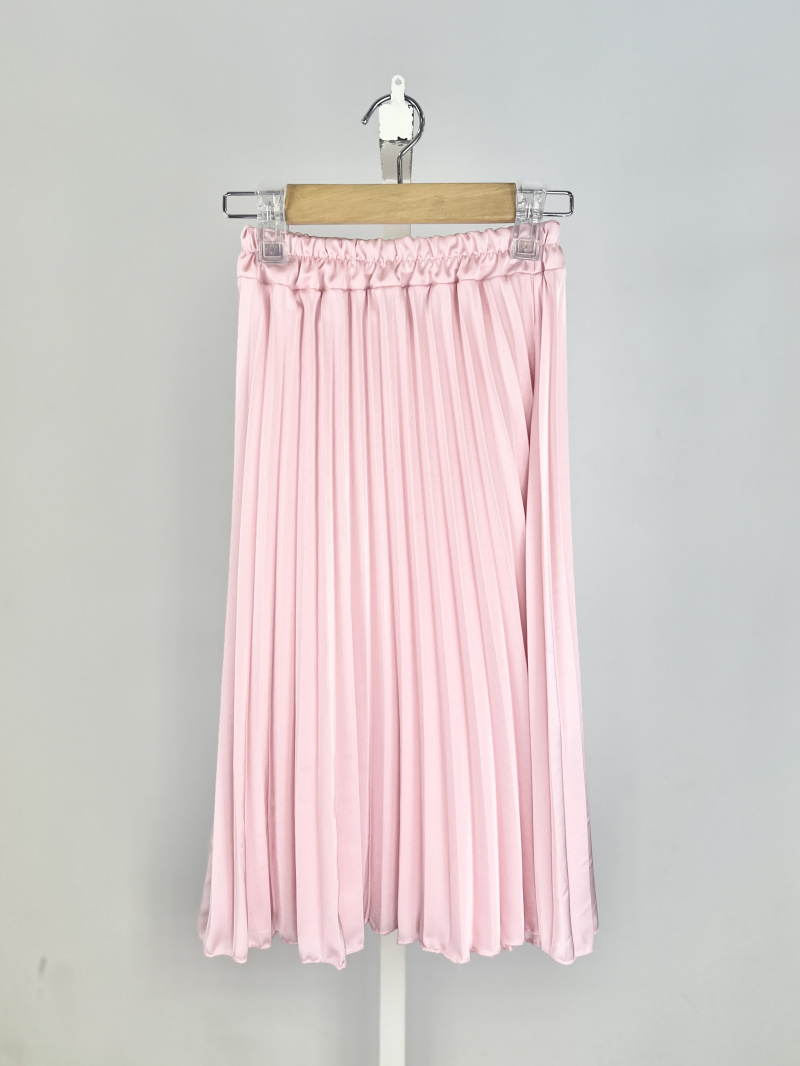 Großhändler Mini Mignon Paris - Mittellanger Faltenrock aus Satin für Mädchen