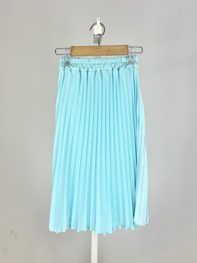 Grossiste Mini Mignon Paris - Jupe plissée en satin mi-longue pour fille